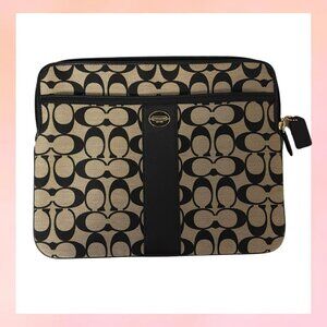 Coach Black & Khaki Signature C Tablet Case